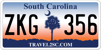 SC license plate ZKG356