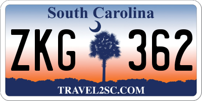 SC license plate ZKG362