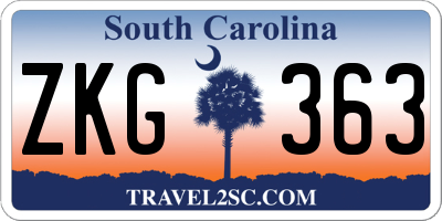 SC license plate ZKG363