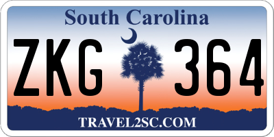 SC license plate ZKG364