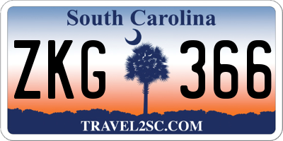SC license plate ZKG366