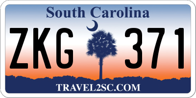 SC license plate ZKG371