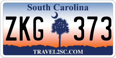 SC license plate ZKG373