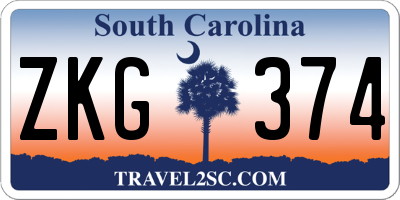SC license plate ZKG374
