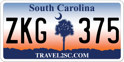 SC license plate ZKG375