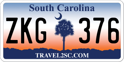 SC license plate ZKG376