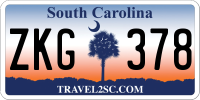 SC license plate ZKG378