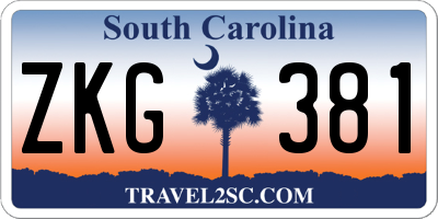 SC license plate ZKG381