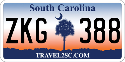 SC license plate ZKG388