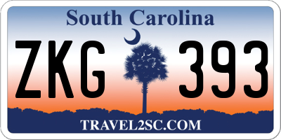 SC license plate ZKG393