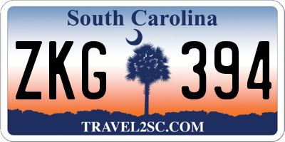 SC license plate ZKG394