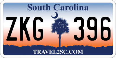SC license plate ZKG396
