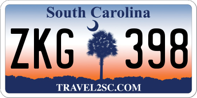 SC license plate ZKG398