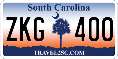 SC license plate ZKG400