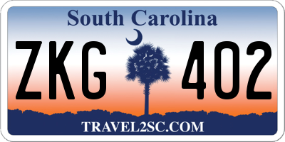 SC license plate ZKG402