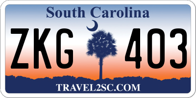 SC license plate ZKG403