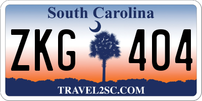 SC license plate ZKG404