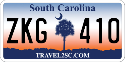 SC license plate ZKG410