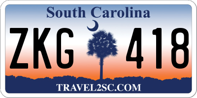SC license plate ZKG418