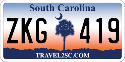 SC license plate ZKG419