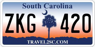 SC license plate ZKG420