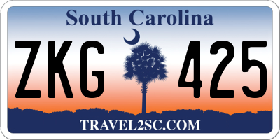 SC license plate ZKG425
