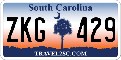 SC license plate ZKG429