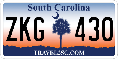 SC license plate ZKG430