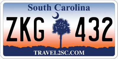 SC license plate ZKG432