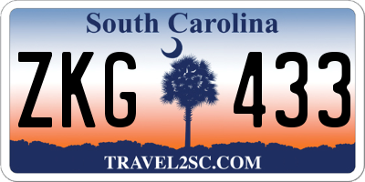 SC license plate ZKG433