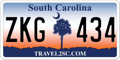 SC license plate ZKG434