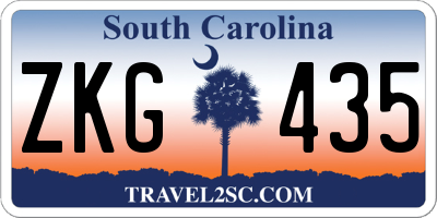 SC license plate ZKG435