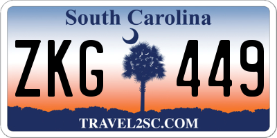 SC license plate ZKG449