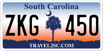 SC license plate ZKG450