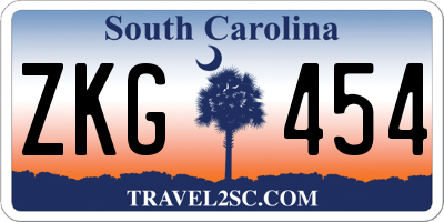 SC license plate ZKG454