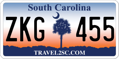 SC license plate ZKG455