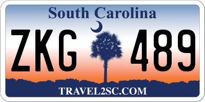 SC license plate ZKG489