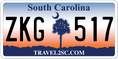 SC license plate ZKG517