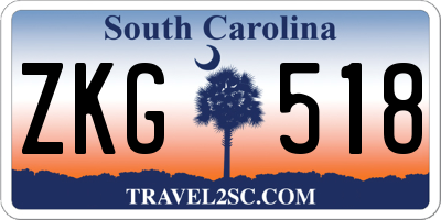 SC license plate ZKG518