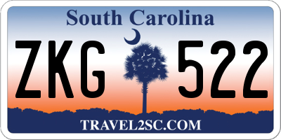 SC license plate ZKG522