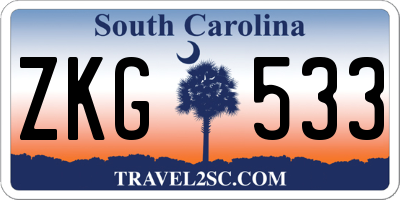 SC license plate ZKG533