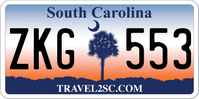 SC license plate ZKG553