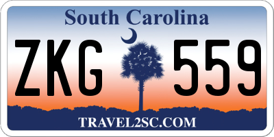 SC license plate ZKG559