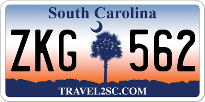SC license plate ZKG562