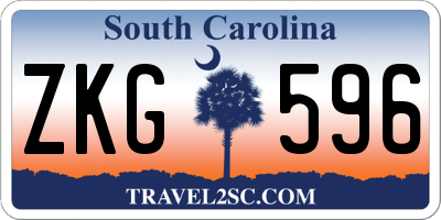 SC license plate ZKG596