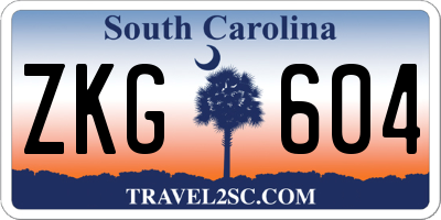 SC license plate ZKG604