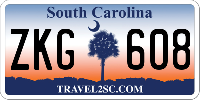 SC license plate ZKG608