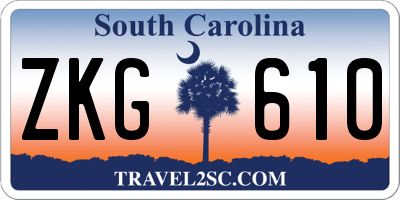 SC license plate ZKG610