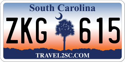 SC license plate ZKG615