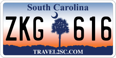 SC license plate ZKG616